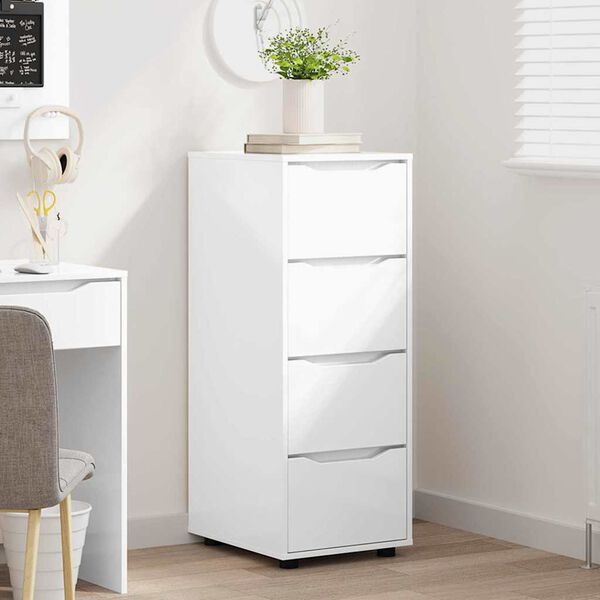 vidaXL Armoire de rangement Blanc brillant 40 x 48 x 105 cm