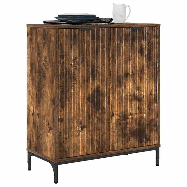 vidaXL Buffet Ch&ecirc;ne fum&eacute; 69,5 x 33 x 82 cm Bois d'ing&eacute;nierie