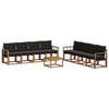 vidaXL Ensemble de canap&eacute;s d'ext&eacute;rieur 9 pc Naturel et Noir