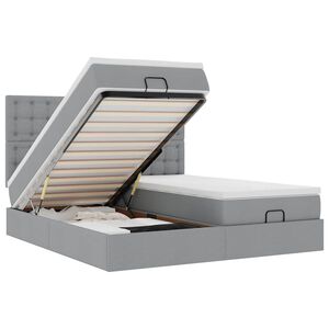 VidaXL Cadre de lit ottoman et matelas gris clair 160x200cm tissu