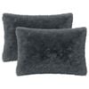 vidaXL Coussin avec oreiller HEERLEN 2 pi&egrave;ces Anthracite Fleece PV