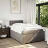 vidaXL Sommier &agrave; lattes de lit avec matelas taupe 120x190 cm tissu