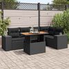 vidaXL Salon de jardin 6 pcs avec coussins noir r&eacute;sine tress&eacute;e