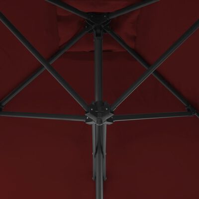 vidaXL Parasol d'extérieur avec mât en acier Rouge bordeaux 300x230 cm