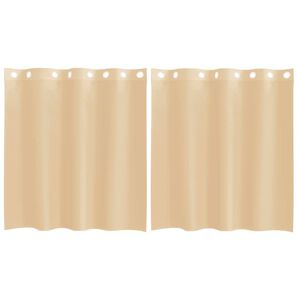 vidaXL Rideaux en voile avec &oelig;illets 2 pcs sable
