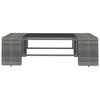 vidaXL Salon de jardin 9 pcs avec coussins Gris R&eacute;sine tress&eacute;e