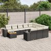vidaXL Salon de jardin 11 pcs avec coussins noir r&eacute;sine tress&eacute;e