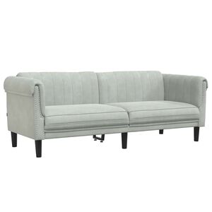 vidaXL Canap&eacute; &agrave; 3 places gris clair velours