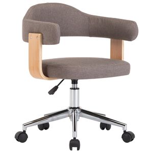 vidaXL Chaise pivotante de bureau Taupe Bois courb&eacute; et tissu