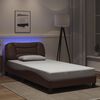 vidaXL Cadre de lit avec LED sans matelas Hvar marron 100x200 cm