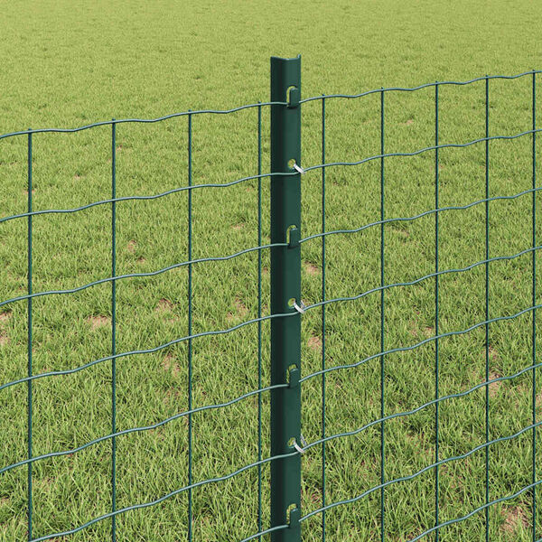 vidaXL Poteau de cl&ocirc;ture. 5 pcs Vert 120 cm Acier