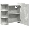 vidaXL Armoire &agrave; miroir de bain Gris b&eacute;ton 80x20,5x64 cm Agglom&eacute;r&eacute;