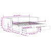 vidaXL Lit de jour avec gigogne et tiroirs sans matelas 90x200 cm