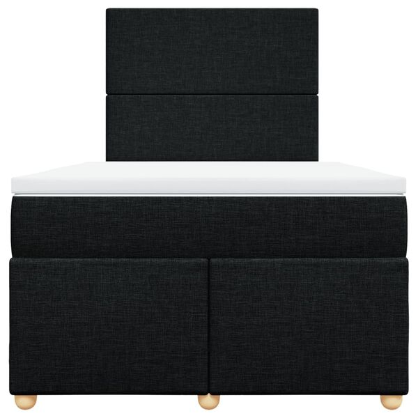 vidaXL Sommier &agrave; lattes de lit avec matelas Noir 120x200 cm Tissu
