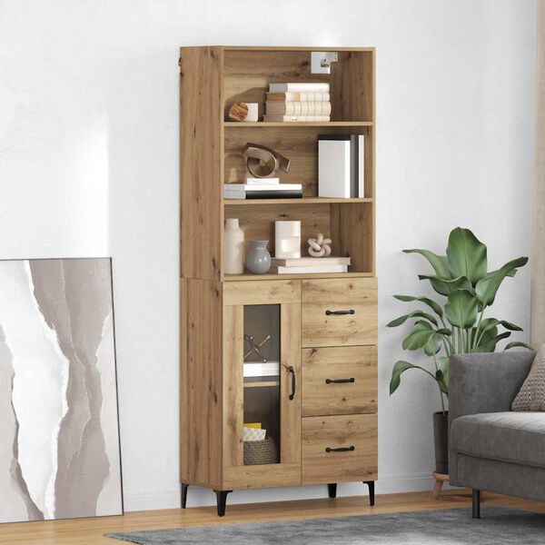 vidaXL Haut Armoire avec tiroir Ch&ecirc;ne artisanal 69,5 x 34 x 180 cm