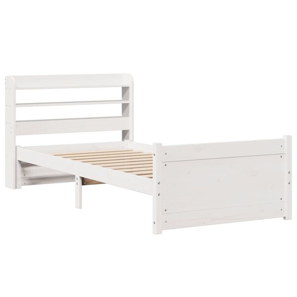 vidaXL Cadre de lit avec t&ecirc;te de lit sans matelas blanc 90x190 cm