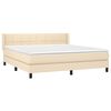 vidaXL Sommier &agrave; lattes de lit avec matelas Cr&egrave;me 180x200 cm Tissu