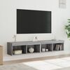 vidaXL Meubles TV avec lumi&egrave;res LED 2 pcs sonoma gris 80x30x30 cm