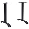 vidaXL Pieds de table de bistro 2 pcs noir 61x8x72 cm fonte