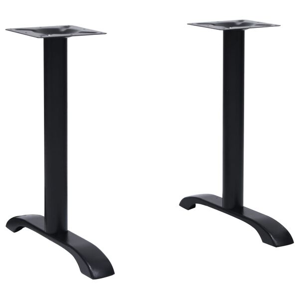 vidaXL Pieds de table de bistro 2 pcs noir 61x8x72 cm fonte