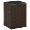 vidaXL Table d'appoint dessus verre Marron 35x35x52 cm R&eacute;sine tress&eacute;e