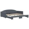 vidaXL Lit de jour avec gigogne sans matelas gris fonc&eacute; 100x200 cm