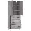 vidaXL Buffet haut Sonoma gris 69,5x34x180 cm Bois d'ing&eacute;nierie