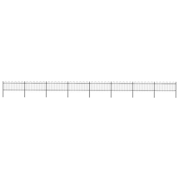 vidaXL Clôture de jardin avec arceau en acier 1426 x 80 cm Noir