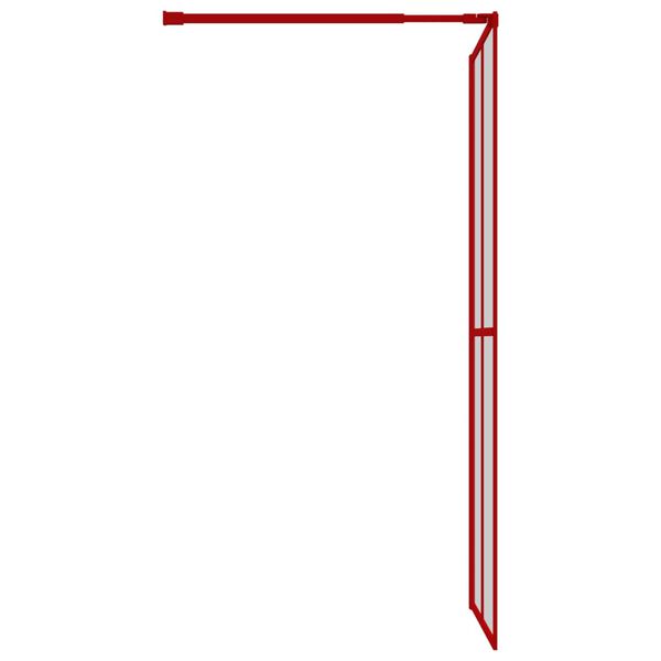 vidaXL Paroi de douche avec verre ESG transparent rouge 80x195 cm