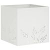 vidaXL Cache-pot de jardin Blanc 50 x 50 x 49 cm Acier lamin&eacute; &agrave; froid