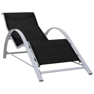 vidaXL Chaise longue textil&egrave;ne et aluminium noir