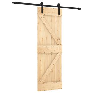 vidaXL Porte coulissante 70 x 210 cm Bois de pin massif (non trait&eacute;)