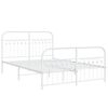vidaXL Cadre de lit m&eacute;tal sans matelas et pied de lit blanc 140x190 cm