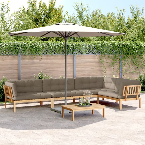 vidaXL Salon palette de jardin avec coussins 5pcs bois d'acacia massif