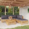 vidaXL Salon de jardin 6 pcs avec coussins Bois de teck solide