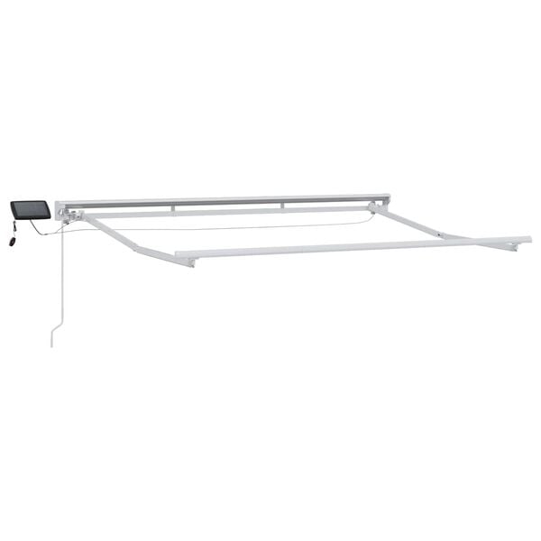 vidaXL Cadre de store manuel avec LEDs Blanc 3 x 2,5 m Aluminium