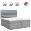 vidaXL Sommier &agrave; lattes de lit avec matelas Gris clair 180x200cm Tissu