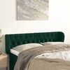 vidaXL T&ecirc;te de lit avec oreilles Vert fonc&eacute; 147x23x78/88 cm Velours