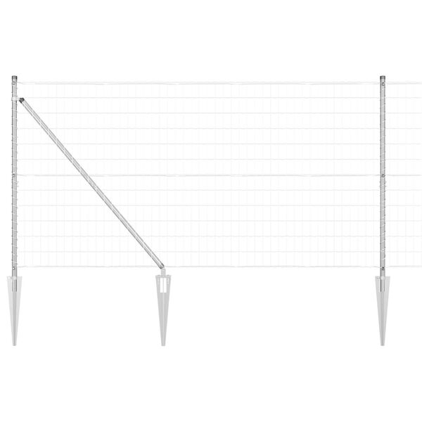 vidaXL Cl&ocirc;ture avec poteau Argent&eacute; 1,4 x 10 m Acier