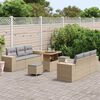 vidaXL Ensemble de canap&eacute; de jardin 9 pcs Beige Poly rotin
