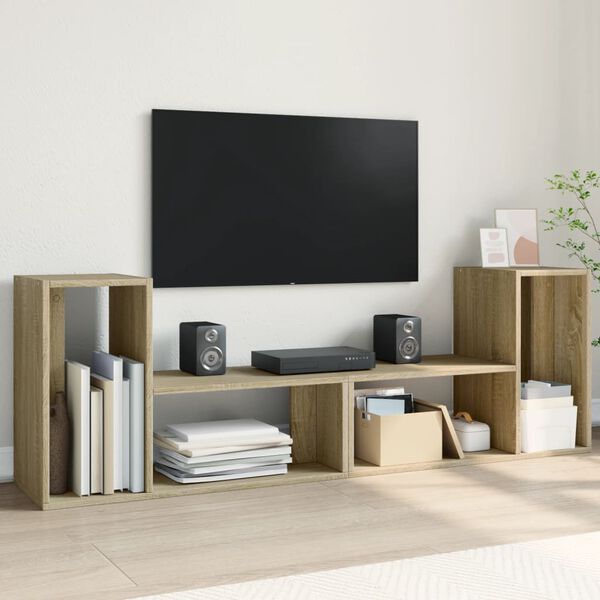vidaXL Meubles TV 2 pcs chêne sonoma 75x30x50 cm bois d'ingénierie