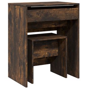vidaXL Coiffeuse et tabouret ch&ecirc;ne fum&eacute; 60x40x113,5 cm