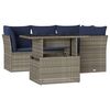 vidaXL Ensemble de canap&eacute; de jardin 5 pcs avec coussins gris r&eacute;sine tress&eacute;e