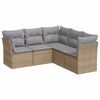 vidaXL Salon de jardin avec coussins 5 pcs beige r&eacute;sine tress&eacute;e