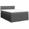 vidaXL Sommier &agrave; lattes de lit avec matelas Gris fonc&eacute; 140x200cm Tissu