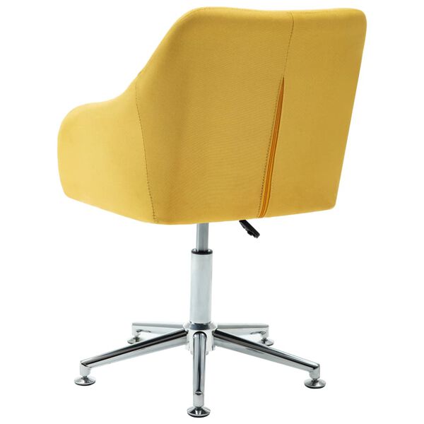 vidaXL Chaise pivotante de bureau Jaune Tissu