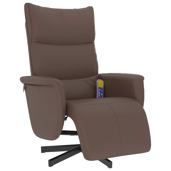 vidaXL Fauteuil inclinable de massage repose-pieds marron similicuir