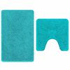 vidaXL Ensemble de tapis de bain antid&eacute;rapants 2 pcs Turquoise PP