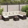 vidaXL Ensemble de canap&eacute; de jardin 9 pcs Marron Poly rotin