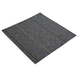 vidaXL Carreau de tapis Gris moyen avec des rayures 50 x 50 cm 4 pc